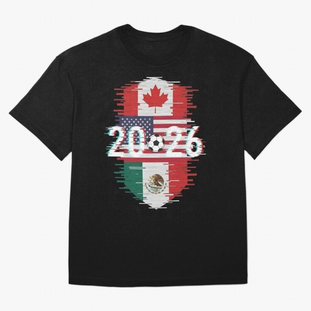 Glitched United 2026 - North America Emblem Classic T-Shirt Cristiano Ronaldo Netherlands Football Jersey, Nike Fan Tee, World Cup 2026, Jordan Soccer Shirt, Adidas Match Day Top, Son Ghana Goal Celebration
