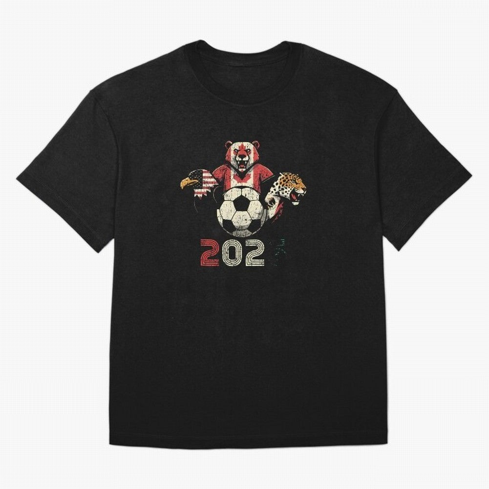 United 2026 Soccer Mascots North America Tournament T-Shirt_83157189 Classic T-Shirt Messi Argentina Football Jersey, Adidas Match Day Tee, World Cup 2026, Jordan Football Shirt, Nike Soccer Fan Top, Yamal Ghana Football Fans