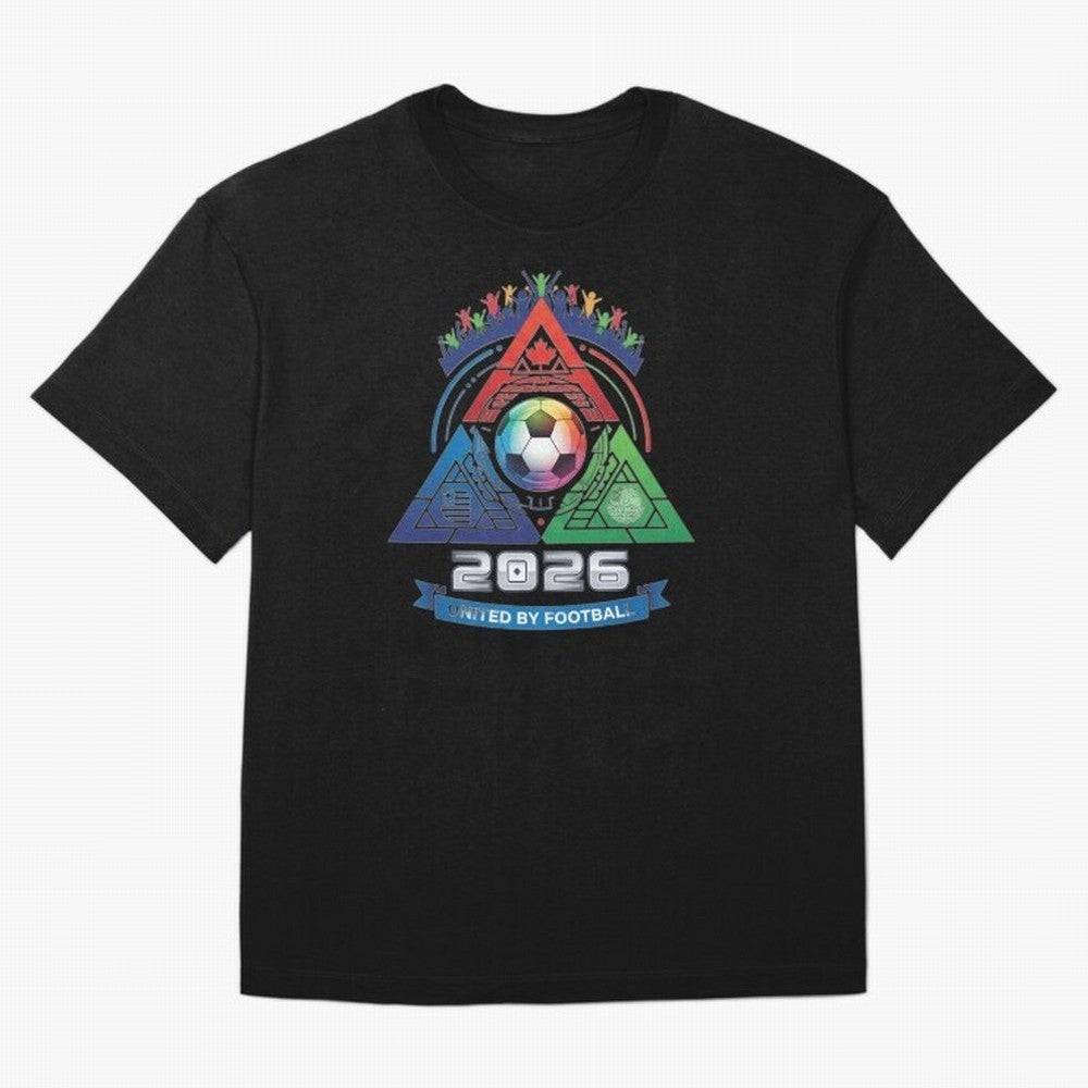 Triangular United by Football World Cup 2026 Emblem Classic T-Shirt Create The FIFA World Cup 2026 Group Stage Journey Jersey, Nike Match Day Shirt, Haaland Brazil Fans, Adidas Supporter Tee, Jordan Soccer Fan Top, Griezmann Mexico Match Day