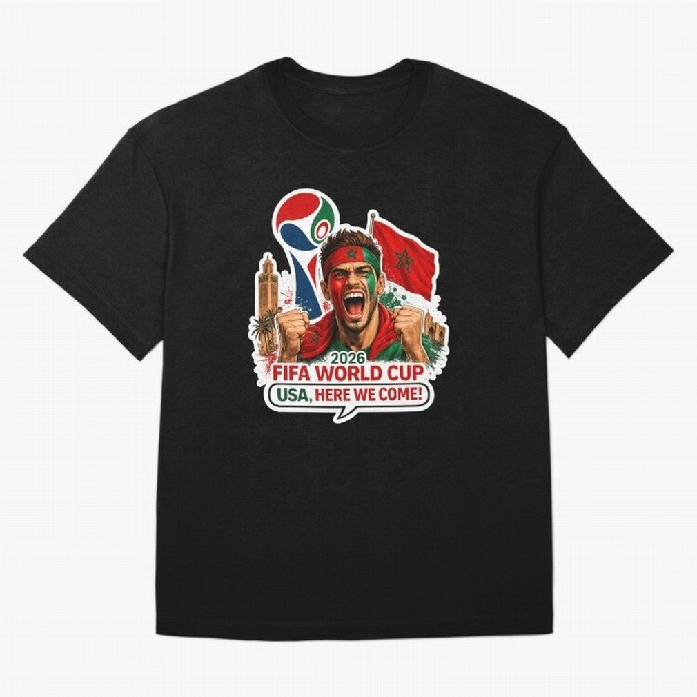 Morocco 2026 World Cup Fan Classic T-Shirt Back The Journey Through FIFA World Cup 2026 Group Stage Jersey, Adidas Football Tee, Messi Portugal Fans, Nike Soccer Shirt, Jordan Match Day Top, Cristiano Ronaldo Australia Group Stage