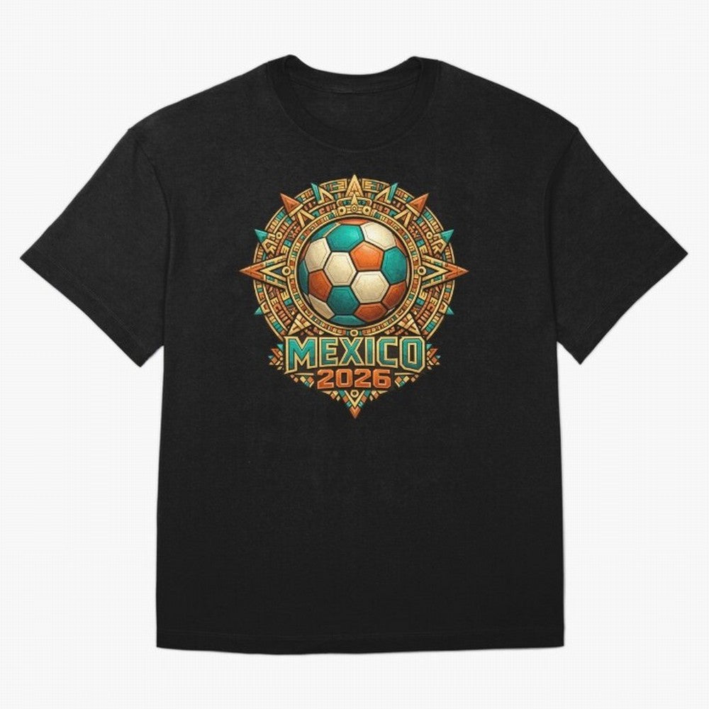 Mexico 2026 World Cup T-Shirt - Aztec Soccer Design - Mexican Heritage Football Tee Classic T-Shirt FIFA World Cup 2026 Ecuador Neymar Fan Jersey, Nike Match Day Shirt, Spain Supporter Shirt, Adidas Supporter Tee, Neymar Jordan Soccer Fan Top,