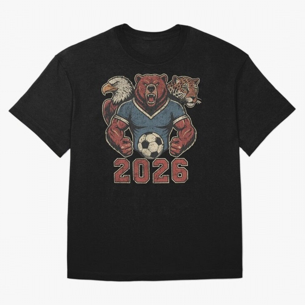 World Cup 2026 Host Mascots | USA Canada Mexico Soccer Classic T-Shirt FIFA World Cup 2026 Ecuador Bellingham Fan Jersey, Jordan Football Tee, Spain Supporter Shirt, Adidas Fan Shirt, CR7 Nike Supporter Top, Rodri Colombia Knockout Round