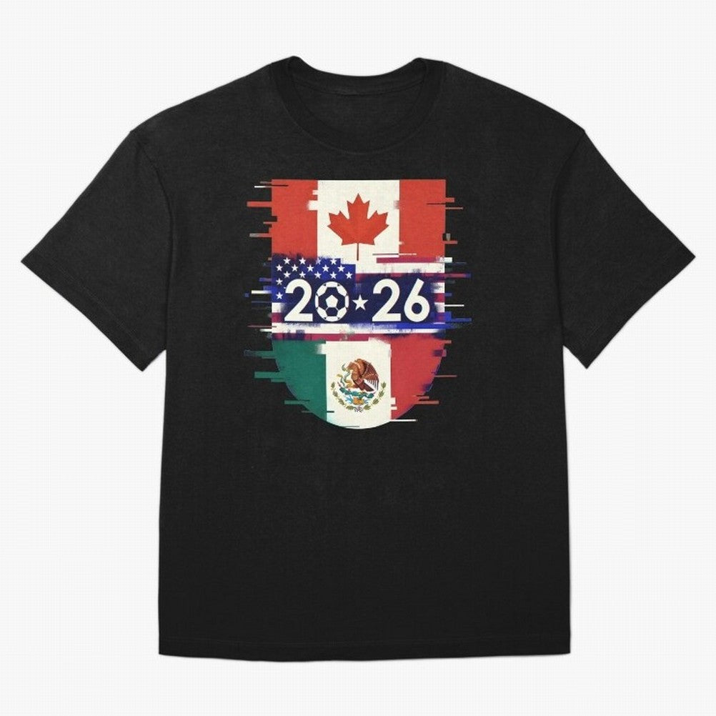 Glitched United 2026 - North America Emblem Cup Classic T-Shirt Spain Messi World Cup 2026 Jersey, Adidas Football Tee, Final Match, Nike Soccer Shirt, Jordan Match Day Top, Griezmann Senegal Watch Party