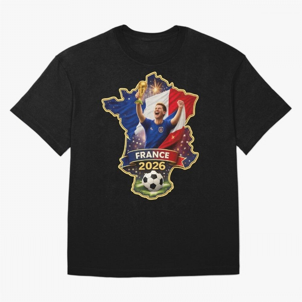 France Map Silhouette 2026 Football Victory Graphic Classic T-Shirt Join The Countdown To FIFA World Cup 2026 USA Canada Jersey, Adidas Soccer Tee, Cristiano Ronaldo Spain Fans, Nike Football Fan Shirt, Jordan Supporter Top, Vinicius Mexico Trophy