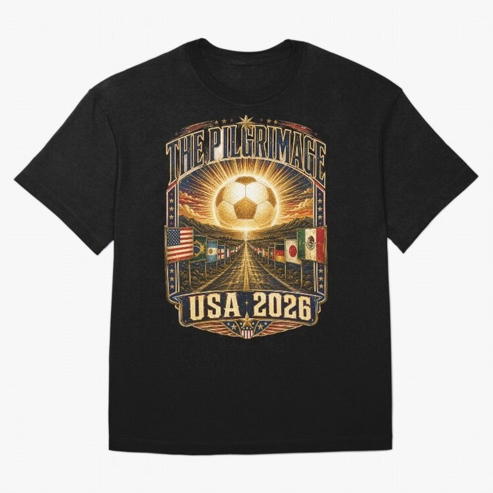 The Pilgrimage World Cup 2026 Soccer T-Shirt Classic T-Shirt FIFA World Cup 2026 Argentina De Bruyne Jersey, Adidas Football Tee, Neymar Netherlands Fans, Nike Soccer Shirt, Jordan Match Day Top, Griezmann Croatia Watch Party