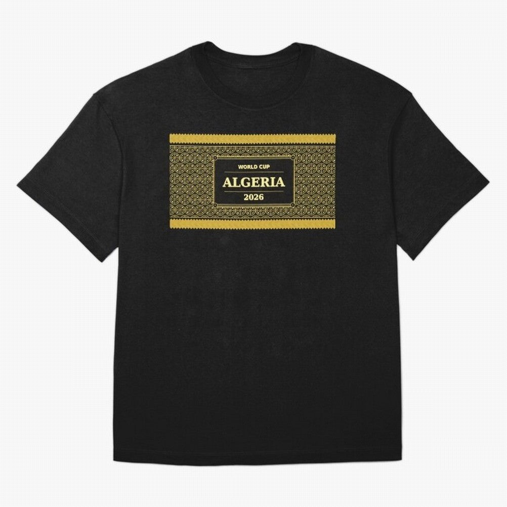 Algeria Football Fan 2026 Black Gold Luxury ¡ª Soccer Fan Gift Classic T-Shirt CR7 Brazil Football Jersey, Nike Match Day Shirt, World Cup 2026, Adidas Supporter Tee, Jordan Soccer Fan Top, Saka Belgium Match Day