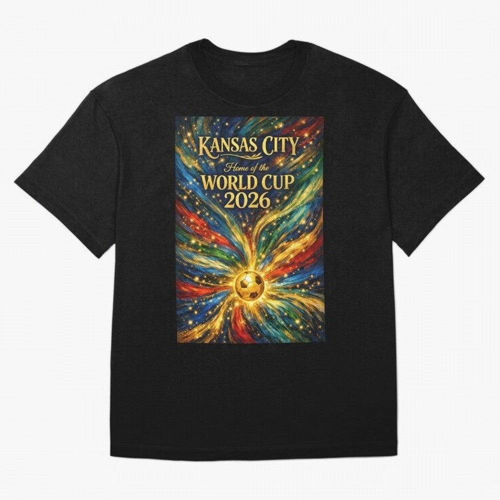 Kansas City World Cup 2026 Starburst Soccer Poster ¡ª Van Gogh Fluid Art Print Classic T-Shirt Germany Mbappe World Cup 2026 Jersey, Nike Fan Tee, Group Stage, Jordan Soccer Shirt, Adidas Match Day Top, Musiala Switzerland Goal Celebration