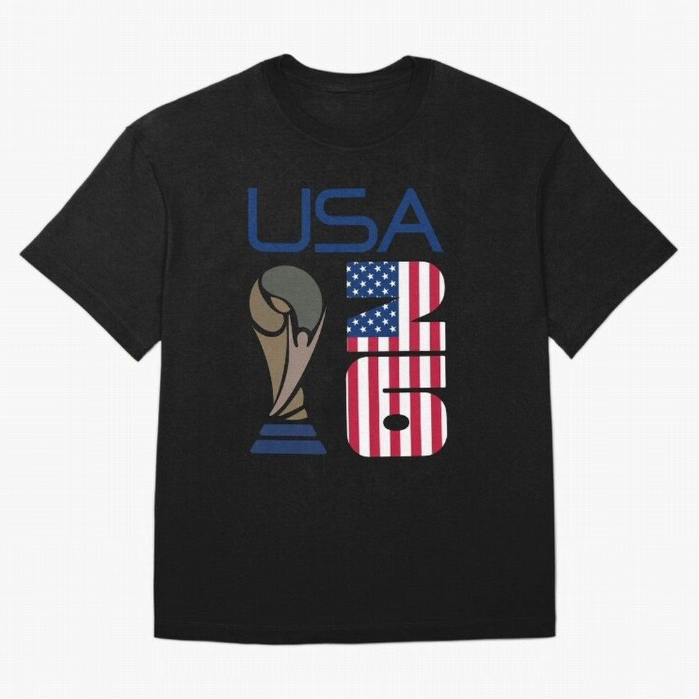 USA 2026 Soccer World Cup Trophy American Flag Design Classic T-Shirt Messi Spain Football Jersey, Adidas Soccer Tee, World Cup 2026, Nike Football Fan Shirt, Jordan Supporter Top, Bellingham France Match Day