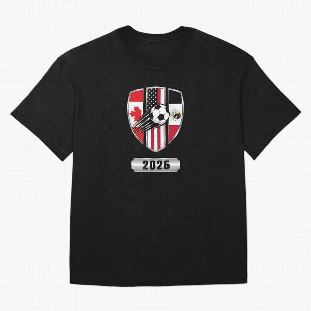 North United America Shield 2026 Cup T-Shirt_82794382 Classic T-Shirt Relive Legendary Nights From FIFA World Cup 2026 Group, Adidas Match Day Jersey For Group Stage, Jordan Football Shirt For Messi Fans, Nike Soccer Fan Top, Modric Uruguay