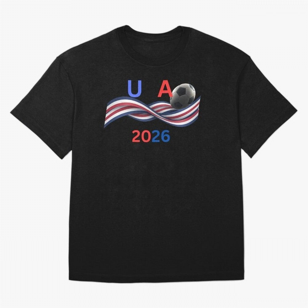 USA 2026 Soccer Ball With Waving Flag - United States Football Team Support? Classic T-Shirt FIFA World Cup 2026 Argentina Bellingham Jersey, Jordan Supporter Tee, Neymar England Fans, Nike World Cup Shirt, Adidas Football Fan Top, Neymar Paraguay