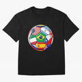 Soccer with various flags Classic T-Shirt Celebrate The FIFA World Cup 2026 USA Canada Mexico, Nike Fan Jersey For Group Stage, Jordan Soccer Shirt For Mbappe Fans, Adidas Match Day Top, Cristiano Ronaldo Spain Goal Celebration