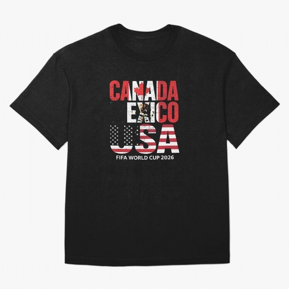 United 2026 World Cup - Canada, Mexico, USA Flags T-Shirt_83138002 Classic T-Shirt FIFA World Cup 2026 Ecuador Messi Fan Jersey, Jordan Supporter Tee, Netherlands Supporter Shirt, Nike World Cup Shirt, Cristiano Ronaldo Adidas Football Fan Top, CR7
