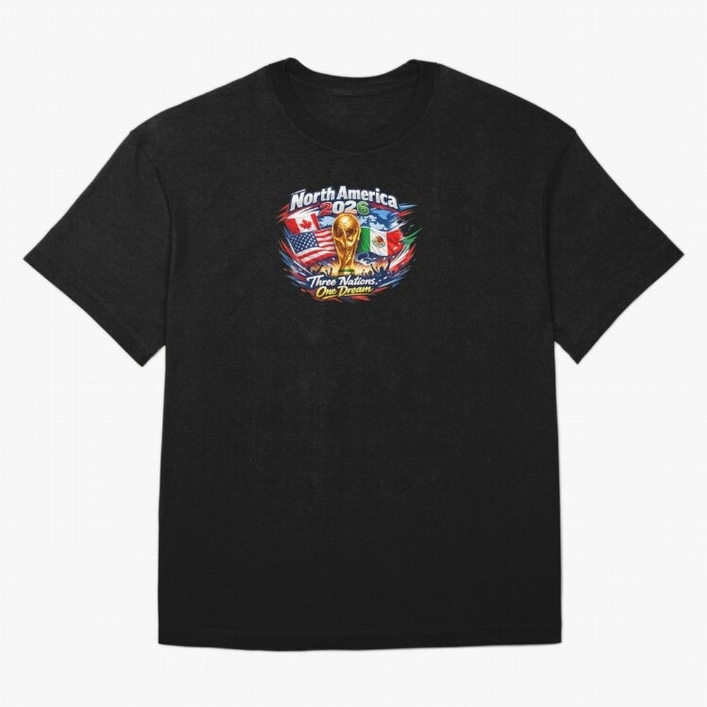 2026 Football Fan Design - North America - Three Nations One Dream Classic T-Shirt Messi England Football Jersey, Adidas Soccer Tee, World Cup 2026, Nike Football Fan Shirt, Jordan Supporter Top, Bellingham Ghana Match Day