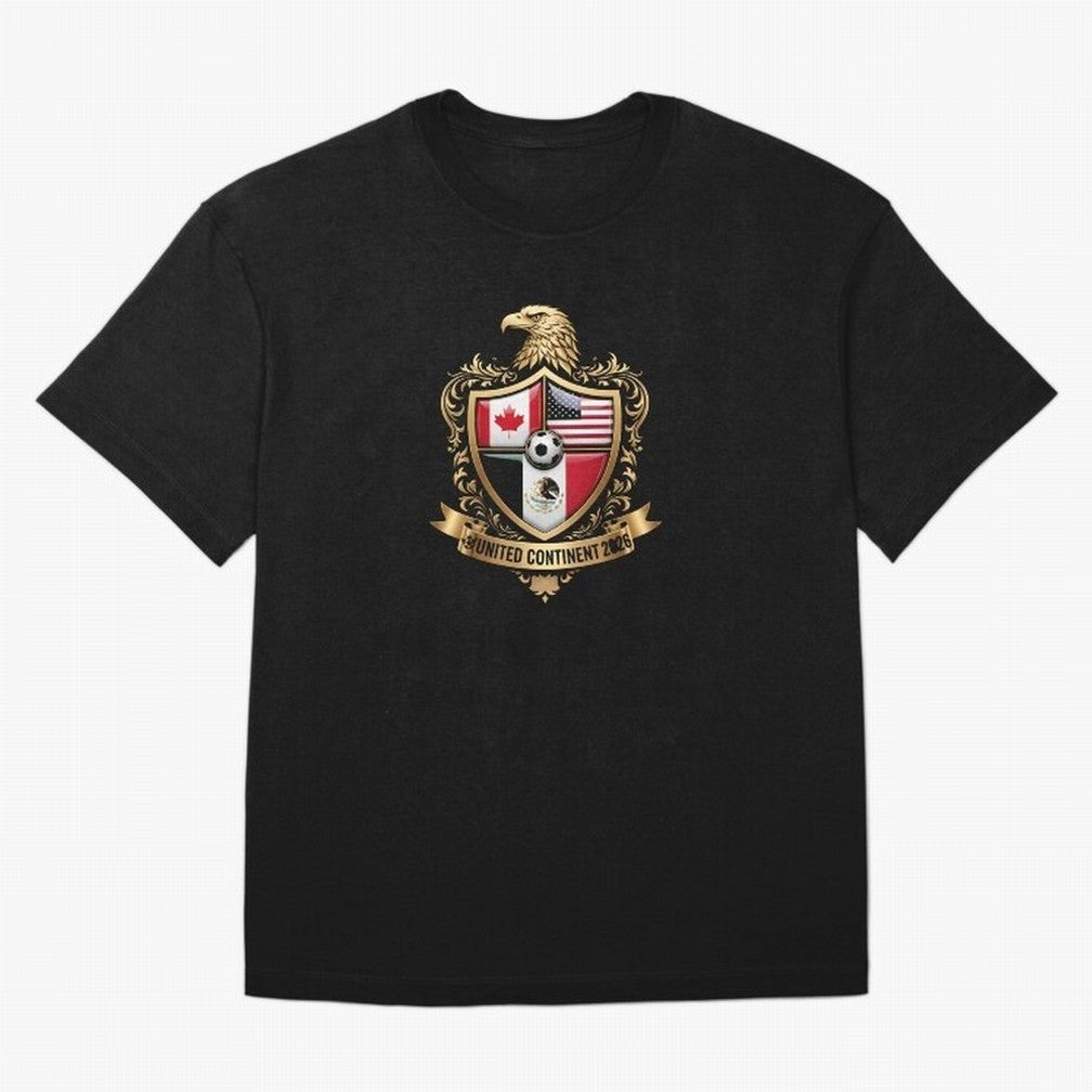 Golden Continental Eagle Soccer World Cup Crest 2026 T-Shirt_83050983 Classic T-Shirt Celebrate Fan Culture Around FIFA World Cup 2026 USA Fan Jersey, Adidas Match Day Tee, Argentina Supporter Shirt, Jordan Football Shirt, Messi Nike Soccer Fan