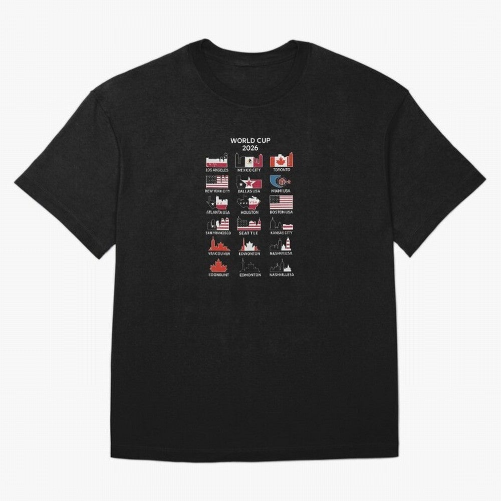 World Cup 2026 Host Cities T-Shirt_84292126 Classic T-Shirt Neymar Portugal Football Jersey, Adidas Match Day Tee, World Cup 2026, Jordan Football Shirt, Nike Soccer Fan Top, Modric USA Knockout Round