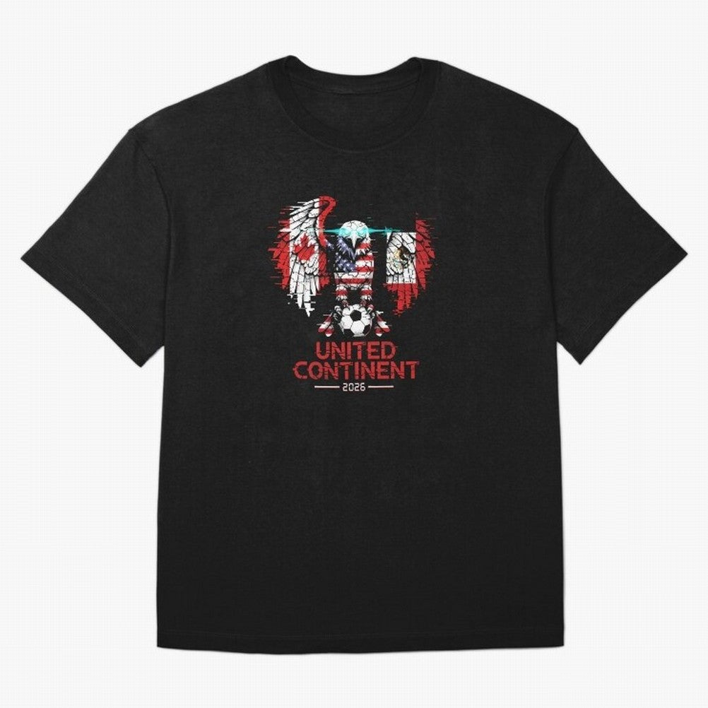 Glitched North America Eagle World Cup Soccer 2026 T-Shirt_83958408 Classic T-Shirt Bring FIFA World Cup 2026 Group Stage Filled With Jersey, Nike Football Tee, Cristiano Ronaldo Argentina Fans, Adidas Soccer Shirt, Jordan Fan Top, Mbappe Mexico