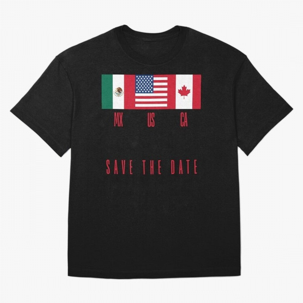 2026 World Cup Opening & Final ¨C Azteca Stadium Mexico & MetLife Stadium USA ¨C Football Design with Mexican, Canadian & US Flags Classic T-Shirt England CR7 World Cup 2026 Jersey, Nike Football Tee, Group Stage, Adidas Soccer Shirt, Jordan Fan