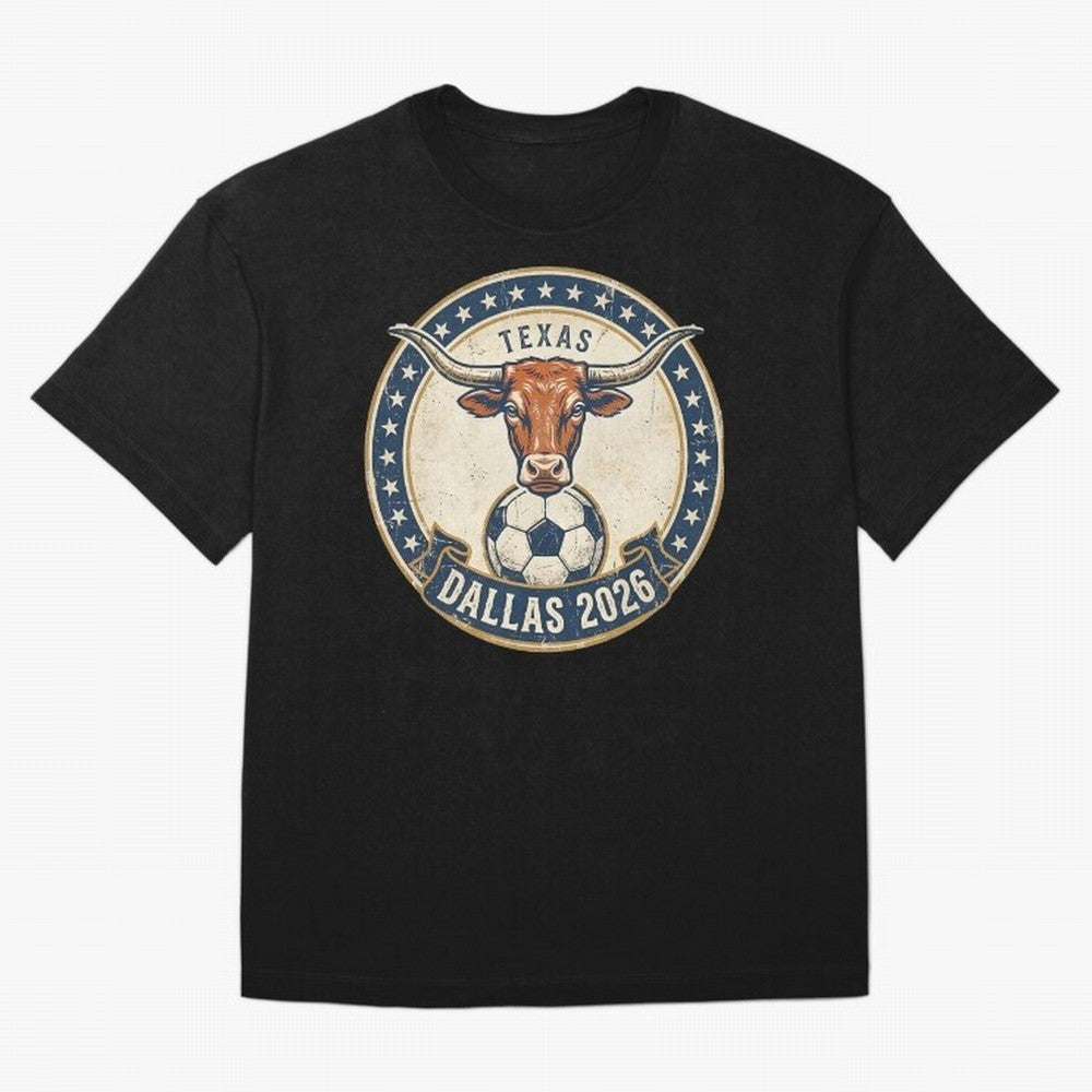 Dallas Texas 2026 World Cup Host City Vintage Football Badge Classic T-Shirt Live The Energy Of FIFA World Cup 2026 Group Stage For Fan Jersey, Adidas Match Day Tee, Spain Supporter Shirt, Jordan Football Shirt, Mbappe Nike Soccer Fan Top, Neymar