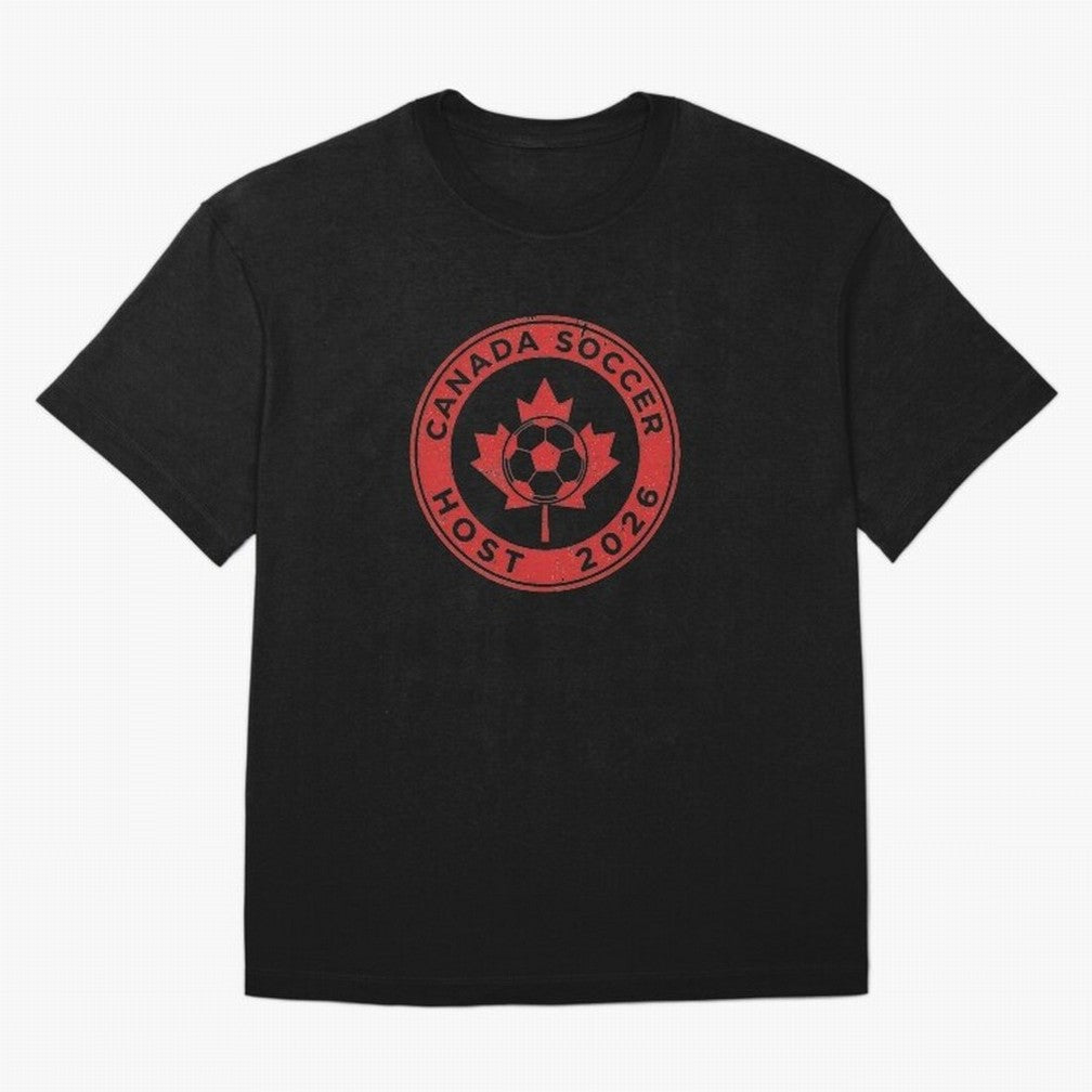 Canada Soccer Host 2026 Emblem Design T-Shirt_83133385 Classic T-Shirt Messi Argentina Football Jersey, Adidas Match Day Tee, World Cup 2026, Jordan Football Shirt, Nike Soccer Fan Top, Rodri Ghana Knockout Round