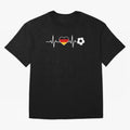 Germany Football Heartbeat | Deutschland Soccer Fan EKG Classic T-Shirt Portugal Messi World Cup 2026 Jersey, Adidas Soccer Tee, Match Day, Nike Football Fan Shirt, Jordan Supporter Top, Kane Netherlands Match Day