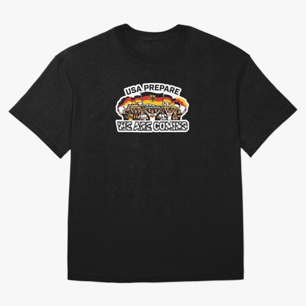 Germany Soccer Fans 2026 Sticker We Are Coming Classic T-Shirt Messi France Football Jersey, Adidas Soccer Tee, World Cup 2026, Nike Football Fan Shirt, Jordan Supporter Top, Rodri Belgium Supporter Night