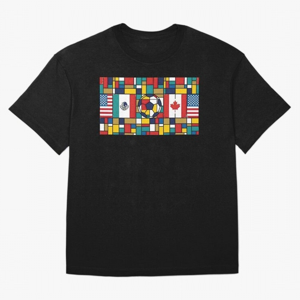 Spectacular World Cup Stadiums | Soccer Flags Mexico Canada USA Geometry Classic T-Shirt Bring A Champion Mindset To FIFA World Cup 2026 For Fans Fan Jersey, Jordan Football Tee, Argentina Supporter Shirt, Adidas Fan Shirt, CR7 Nike Supporter Top,