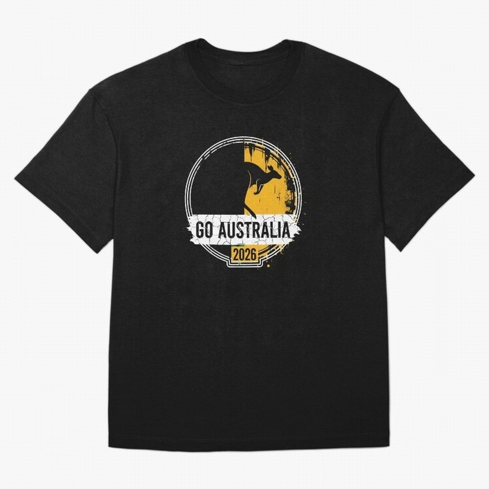 Golden Green Kangaroo Emblem Go Australia 2026 Supporter Design T-Shirt_83662099 Classic T-Shirt Join FIFA World Cup 2026 USA Canada Mexico For Fans Of Fan Jersey, Jordan Supporter Tee, Argentina Supporter Shirt, Nike World Cup Shirt, Messi Adidas