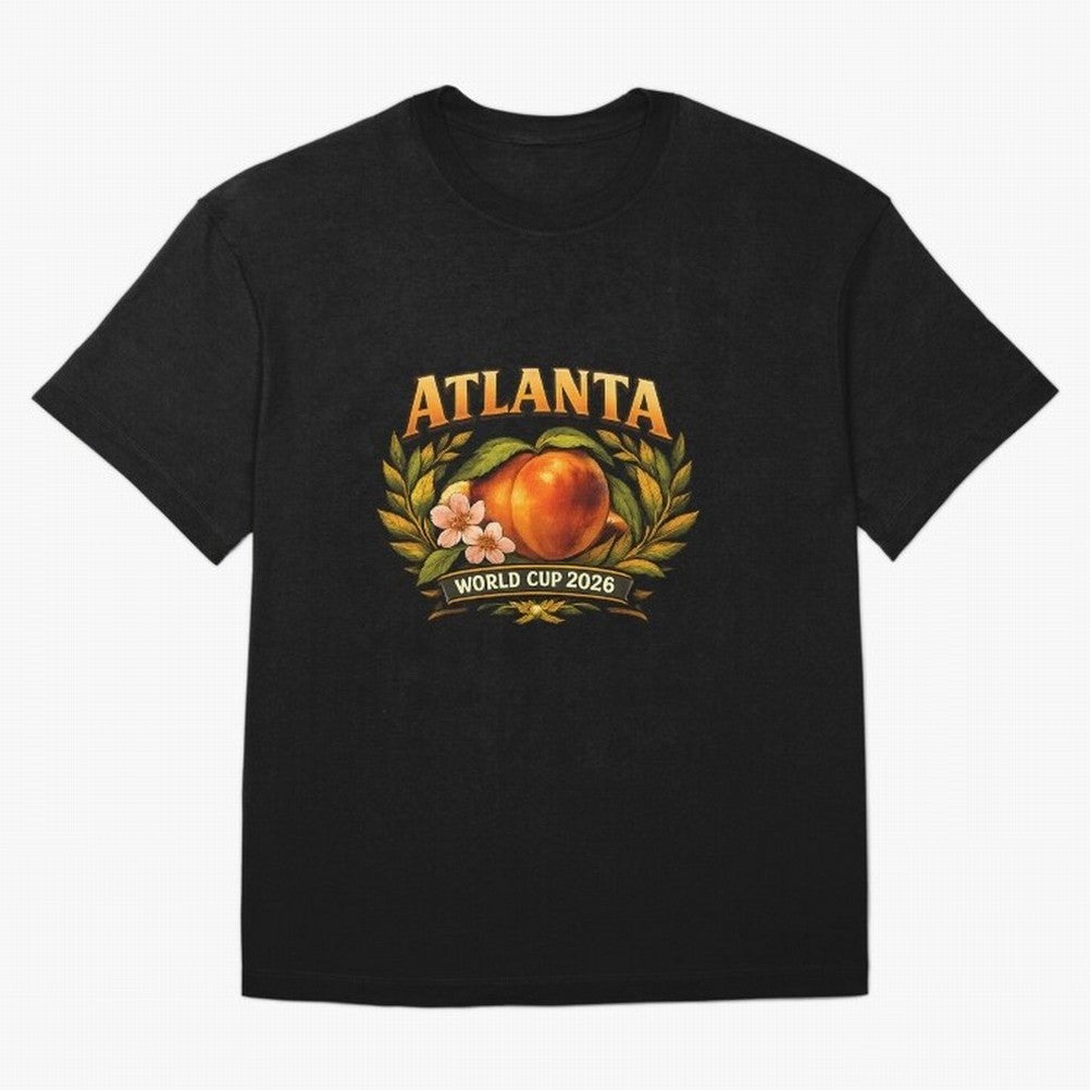 Atlanta 2026 World Cup Host City ¡ª Georgia Peach Laurel Wreath Classic T-Shirt FIFA World Cup 2026 Argentina Griezmann Jersey, Jordan Supporter Tee, Mbappe Portugal Fans, Nike World Cup Shirt, Adidas Football Fan Top, Haaland Croatia Soccer Fans