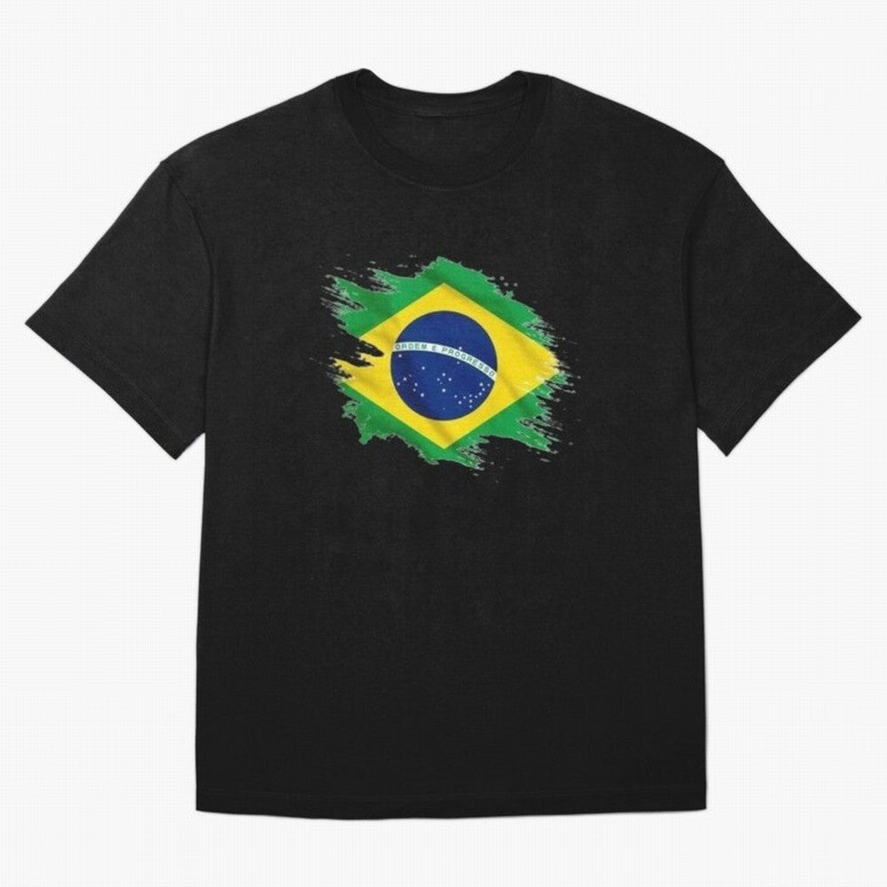 Brazil Flag Artistic Brush Stroke - Modern Flag Design T-Shirt Classic T-Shirt Neymar France Football Jersey, Adidas Football Tee, World Cup 2026, Nike Soccer Shirt, Jordan Match Day Top, Foden Ghana Stadium Chant