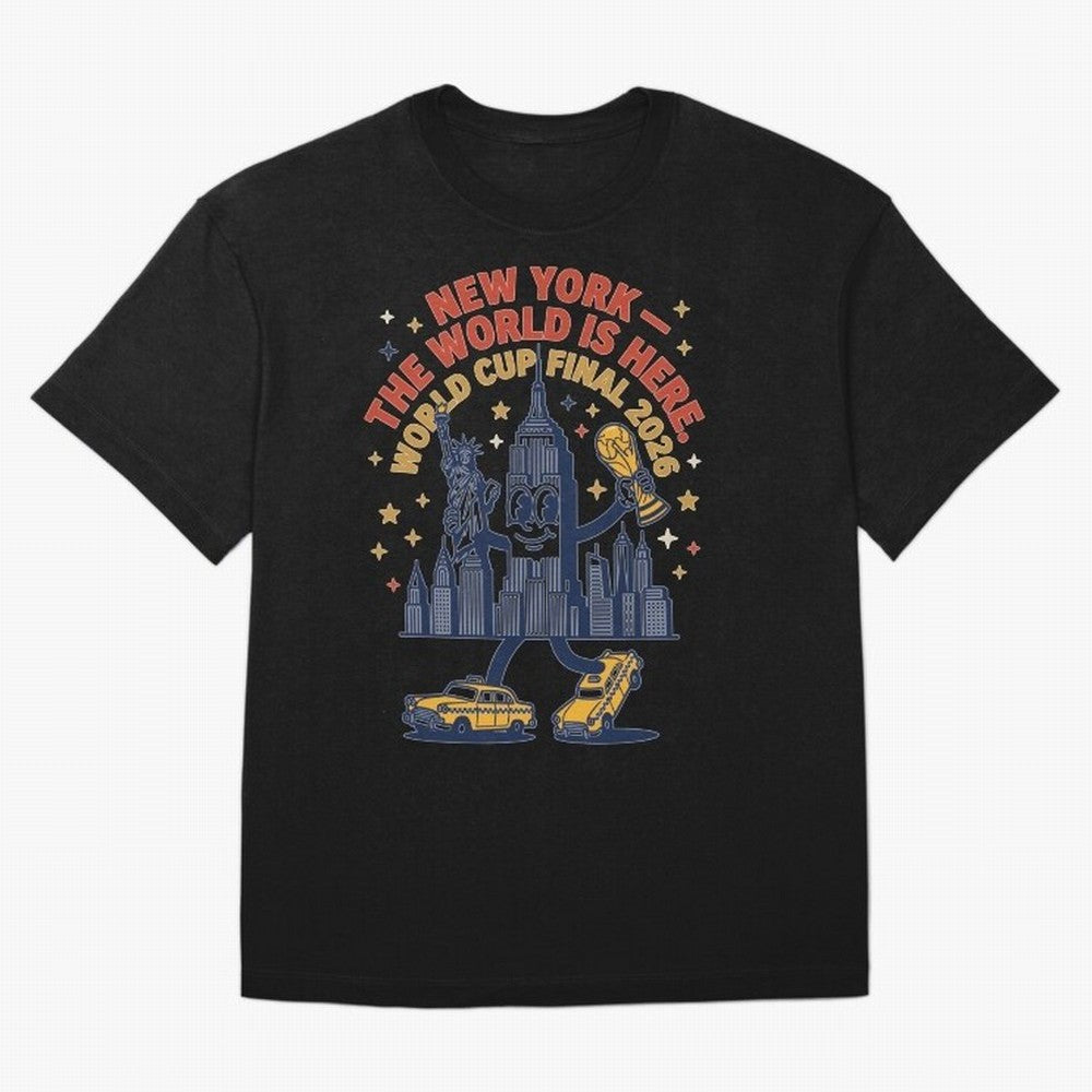 New York World Cup Final ¡ª The World Is Here V1 Classic T-Shirt Celebrate National Team Dreams In FIFA World Cup 2026 USA, Nike Football Jersey For Final Match, Adidas Soccer Shirt For Messi Fans, Jordan Fan Top, Kane Spain Watch Party