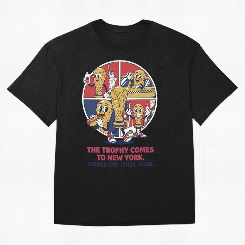 The Trophy Comes to New York ¡ª World Cup Final V2 Classic T-Shirt Messi Argentina Football Jersey, Jordan Supporter Tee, World Cup 2026, Nike World Cup Shirt, Adidas Football Fan Top, De Bruyne Belgium Final Match