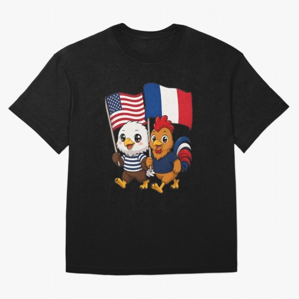 The American eagle and its friend, the French rooster Classic T-Shirt Bring Trophy Dreams To FIFA World Cup 2026 Group Stage, Jordan Football Jersey For Group Stage, Adidas Fan Shirt For Mbappe Fans, Nike Supporter Top, Bellingham Canada Fan Club
