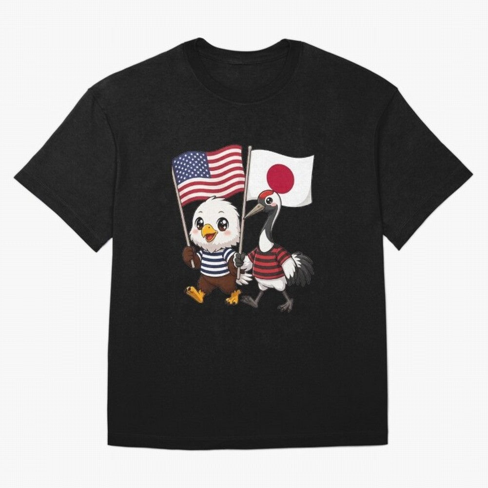 The American eagle and its friend, the Japanese crane Classic T-Shirt Messi France Football Jersey, Jordan Supporter Tee, World Cup 2026, Nike World Cup Shirt, Adidas Football Fan Top, Yamal USA Goal Celebration