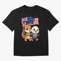 the Australian kangaroo and its friend the American eagle Classic T-Shirt Embrace Match Day Hype Around FIFA World Cup 2026 USA Jersey, Adidas Football Tee, Messi Portugal Fans, Nike Soccer Shirt, Jordan Match Day Top, Neymar England Watch Party