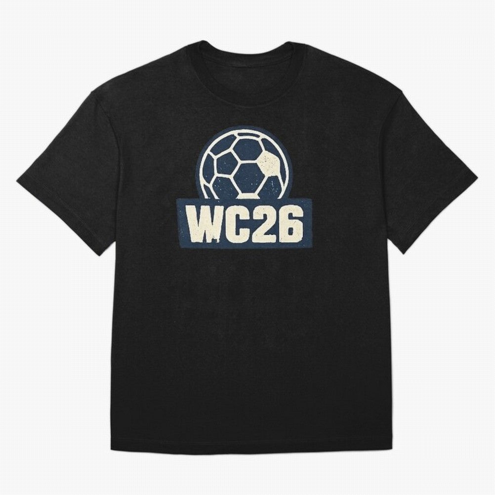 WC26 Retro Soccer Ball Vintage Football Fan Design Classic T-Shirt Neymar Netherlands Football Jersey, Adidas Football Tee, World Cup 2026, Nike Soccer Shirt, Jordan Match Day Top, Lewandowski Norway Stadium Chant