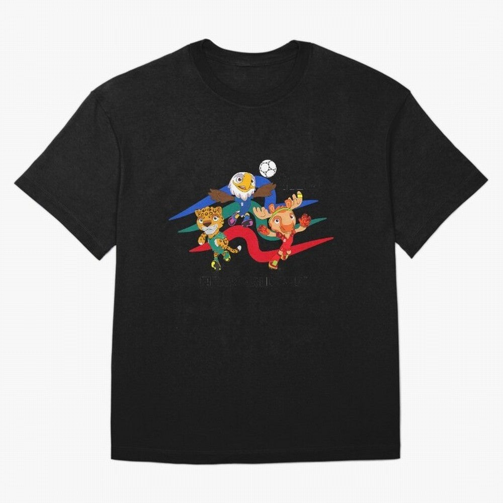 Kids World Cup26 Host Country Mascots Action Classic T-Shirt FIFA World Cup 2026 Canada Messi, Jordan Football Jersey For Group Stage, Adidas Fan Shirt For Messi Fans, Nike Supporter Top, Pedri Argentina Football Fans