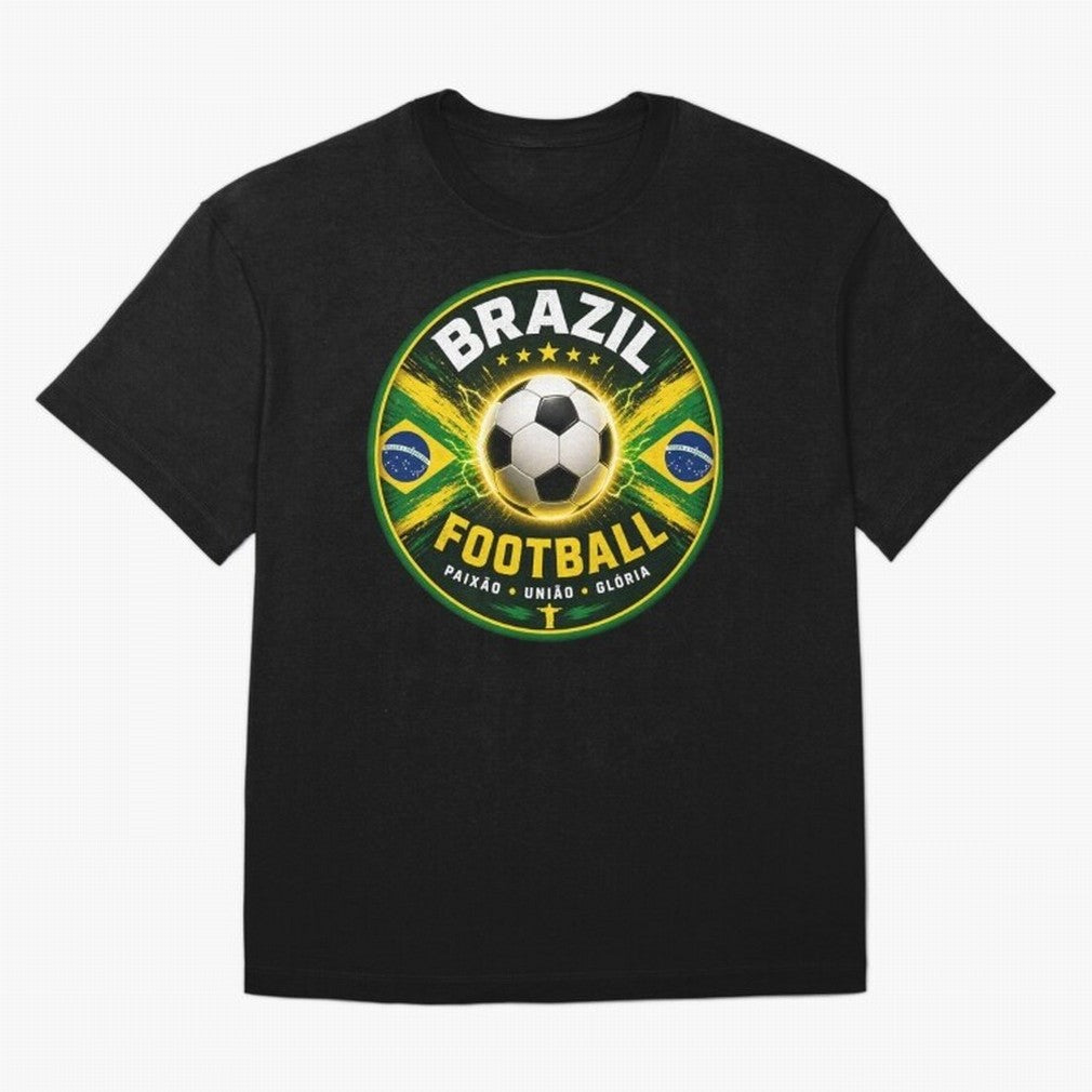 Elegant Brazil Football Emblem Classic T-Shirt Messi Brazil Football Jersey, Adidas Soccer Tee, World Cup 2026, Nike Football Fan Shirt, Jordan Supporter Top, Bellingham Belgium Match Day