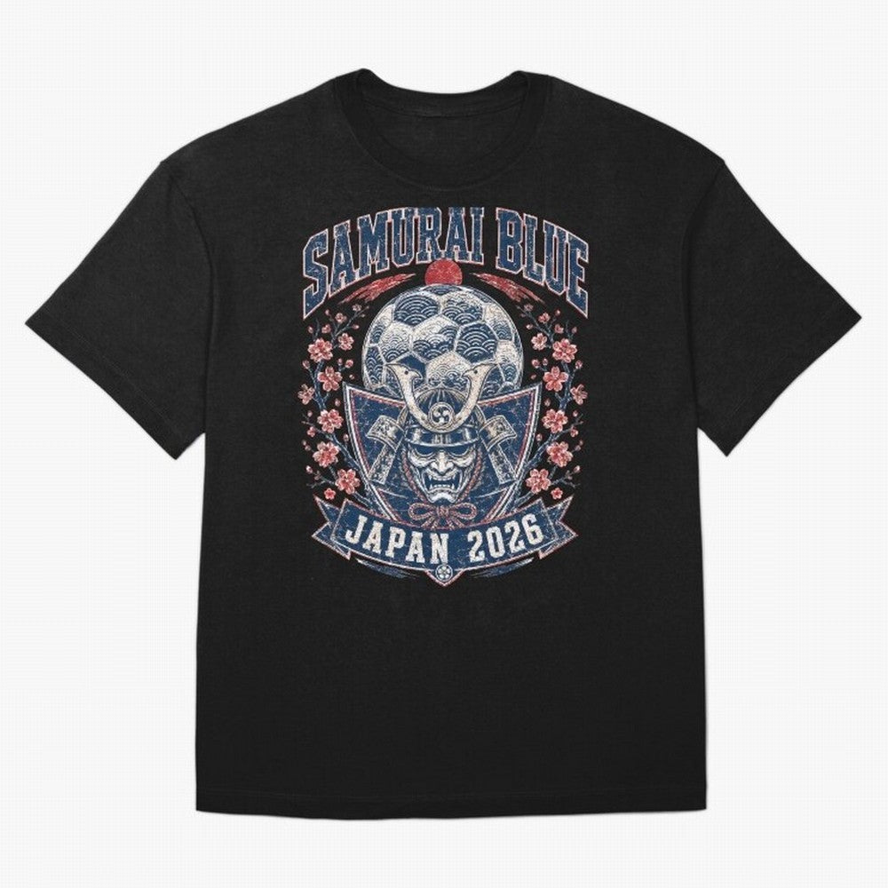 Samurai Blue Japan 2026 World Cup Soccer T-Shirt Classic T-Shirt Mbappe Netherlands Football Jersey, Jordan Football Tee, World Cup 2026, Adidas Fan Shirt, Nike Supporter Top, CR7 Ghana Knockout Round