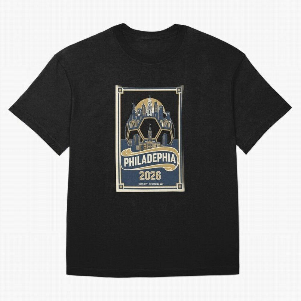 Philadelphia 2026 ¨C Vintage Soccer Host City Tee Classic T-Shirt Spotlight FIFA World Cup 2026 USA Canada Mexico Spirit Fan Jersey, Adidas Football Tee, France Supporter Shirt, Nike Soccer Shirt, Neymar Jordan Match Day Top, Messi Japan Watch Party
