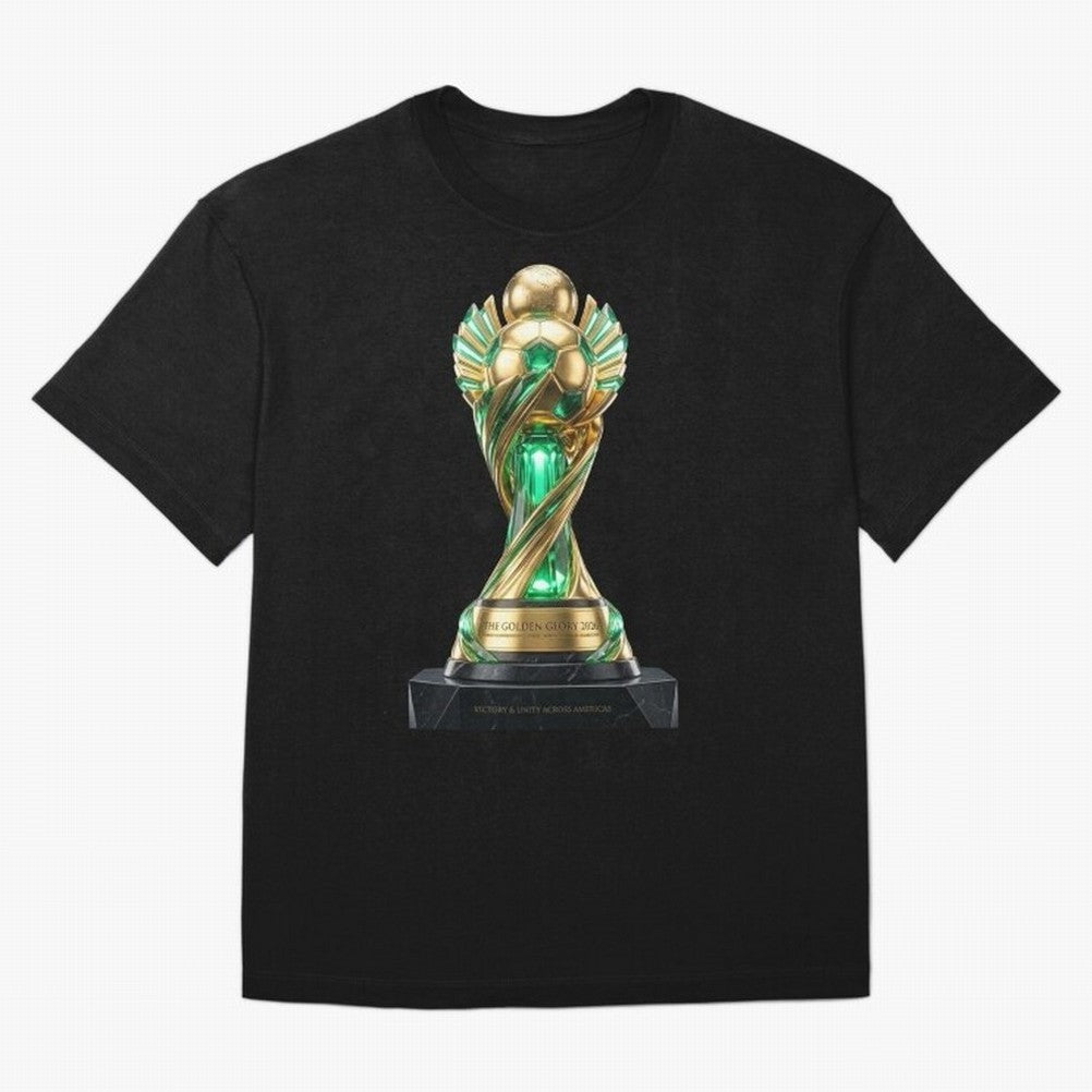 The Golden Glory 2026 - Futurist Soccer Trophy Classic T-Shirt Live For The Drama Of FIFA World Cup 2026 Built Around, Adidas Match Day Jersey For Fan Club, Jordan Football Shirt For Messi Fans, Nike Soccer Fan Top, Son Uruguay Football Fans