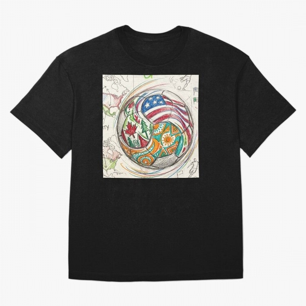 FIFA 2026 World Cup Unity Ball - Hand-Drawn Host Nations Art Classic T-Shirt Cristiano Ronaldo Spain Football Jersey, Nike Football Tee, World Cup 2026, Adidas Soccer Shirt, Jordan Fan Top, Neymar USA Watch Party