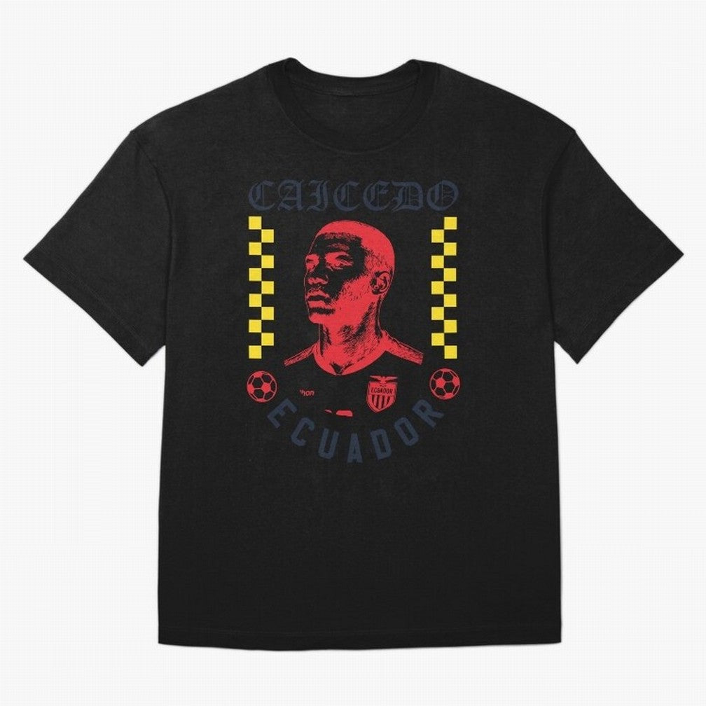 Caicedo Ecuador Soccer Star Retro Football Fan Design Classic T-Shirt Bring World Football Passion Into FIFA World Cup 2026, Adidas Football Jersey For Match Day, Nike Soccer Shirt For Mbappe Fans, Jordan Match Day Top, Pedri Canada Group Stage