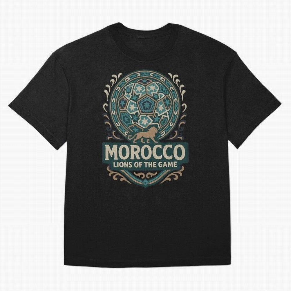 Morocco Lions Of The Game Classic T-Shirt Refresh FIFA World Cup 2026 Group Stage Made For Messi, Nike Fan Jersey For Group Stage, Jordan Soccer Shirt For Messi Fans, Adidas Match Day Top, Musiala Uruguay Goal Celebration