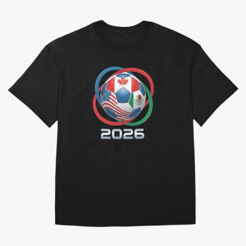 3D Realistic World Cup 2026 Soccer Ball with Rings T-Shirt Celebrate The Road Through FIFA World Cup 2026 Group Fan Jersey, Nike Match Day Shirt, Argentina Supporter Shirt, Adidas Supporter Tee, Cristiano Ronaldo Jordan Soccer Fan Top