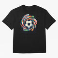 2D World Cup 2026 Football Spiral Flag Design T-Shirt T-Shirt FIFA World Cup 2026 Canada Messi, Nike Football Jersey For Match Day, Adidas Soccer Shirt For Cristiano Ronaldo Fans, Jordan Fan Top, Pedri Argentina Group Stage