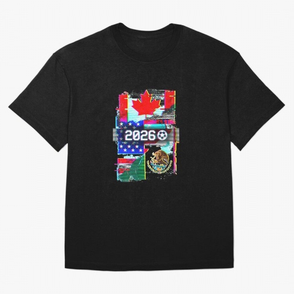 Glitched United 2026 - North America Tournament Emblem T-Shirt World Cup 2026 Argentina Son Jersey, Adidas Football Tee, Final Match, Nike Soccer Shirt, Jordan Match Day Top