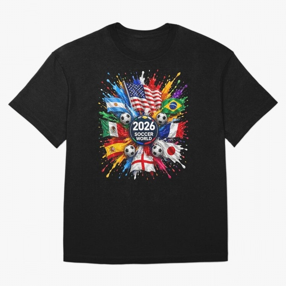 2026 Soccer World USA Flag Burst Fan Tee T-Shirt Argentina Messi World Cup 2026 Jersey, Jordan Football Tee, Group Stage, Adidas Fan Shirt, Nike Supporter Top, Neymar Netherlands Fan Club