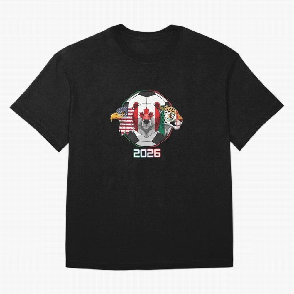 North American Soccer Animals 2026 T-Shirt Make Your Look Match FIFA World Cup 2026 Group Stage, Adidas Football Jersey For Match Day, Nike Soccer Shirt For CR7 Fans, Jordan Match Day Top, Messi Ecuador Watch Party