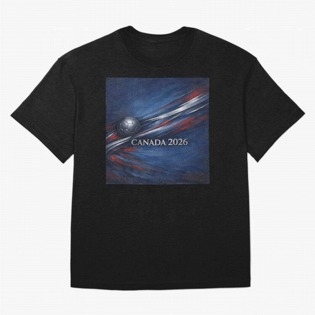 Canada 2026 Soccer Theme with silver lines T-Shirt Messi Portugal Football Jersey, Adidas Football Tee, World Cup 2026, Nike Soccer Shirt, Jordan Match Day Top, Haaland Ghana Stadium Chant