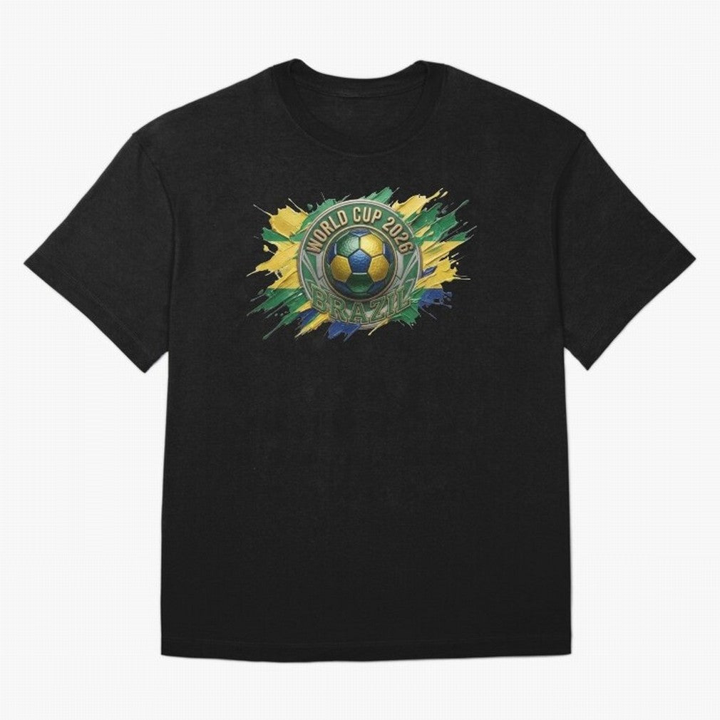 World Cup 2026 Brazil Soccer Ball Paint Splash T-Shirt Cristiano Ronaldo Argentina Football Jersey, Jordan Supporter Tee, World Cup 2026, Nike World Cup Shirt, Adidas Football Fan Top, Musiala Ghana Goal Celebration